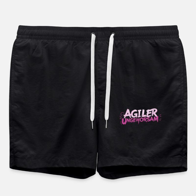Agile Disobedience - Statement - Swim Trunks - black