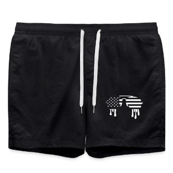 Fondant des lunettes de soleil aux États-Unis – Tendance du drapeau aviateur - Short de bain - noir - Devant - AI Model Male 185 light (185cm)