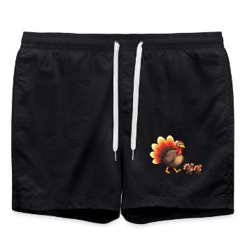 Bébé dinde de Thanksgiving - Short de bain - noir - Devant - AI Model Male 185 light (185cm)