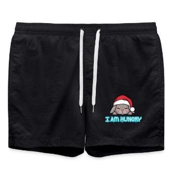 Weihnachten Gourmet Hase - Badeshorts - Schwarz - Vorne - AI Model Male 185 light (185cm)