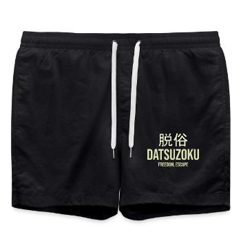 Datsuzoku Freiheit Flucht - Badeshorts - Schwarz - Vorne - AI Model Male 185 light (185cm)