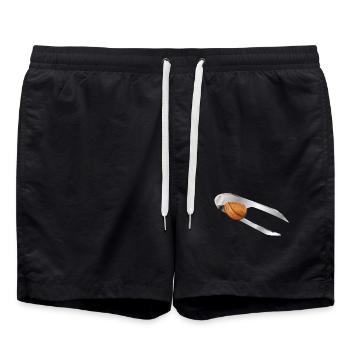 Walnuss im Nussknacker–klassisches Weihnachtsmotiv - Badeshorts - Schwarz - Vorne - AI Model Male 185 light (185cm)