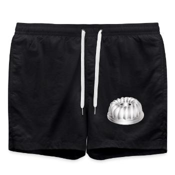 Moule à gâteau Bundt – motif de cuisine simple - Short de bain - noir - Devant - AI Model Male 185 light (185cm)