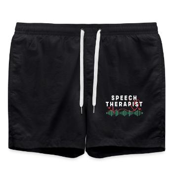 Orthophoniste, orthophoniste, orthophonie - Short de bain - noir - Devant - AI Model Male 185 light (185cm)