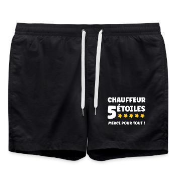 5 star driver thank you for everything - Swim Trunks - black - Front - AI Model Male 185 light (185cm)