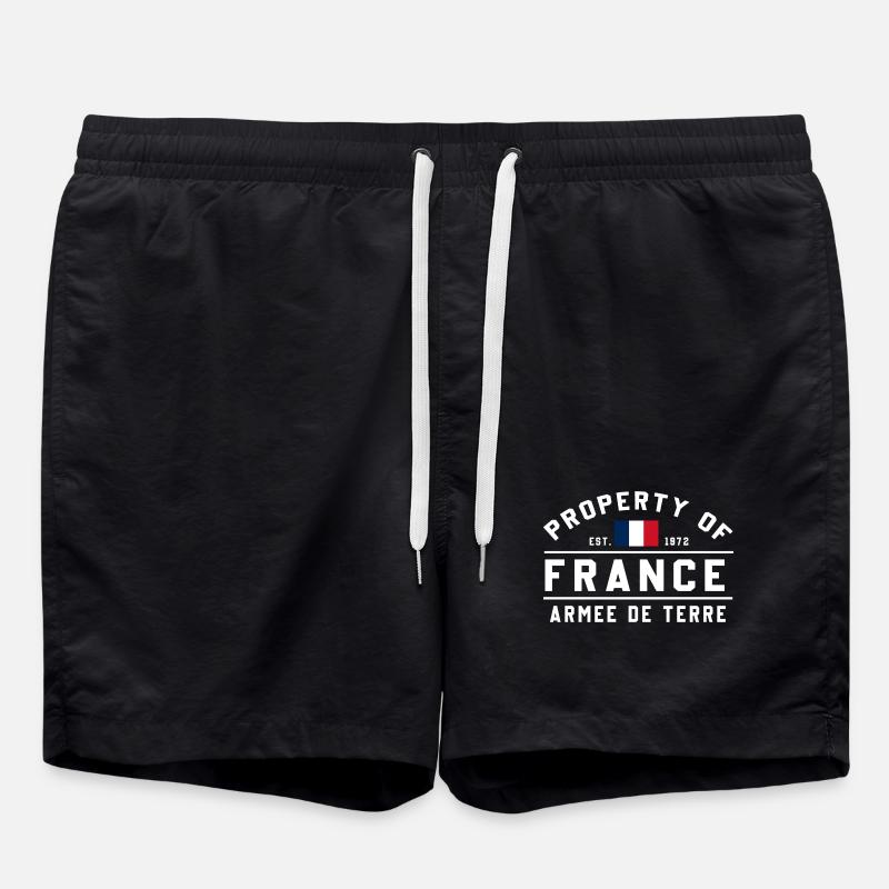 Conception de pochoir militaire français - Short de bain - noir
