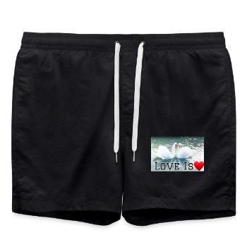 L’amour est le cœur du cygne - Short de bain - noir - Devant - AI Model Male 185 light (185cm)