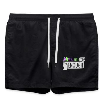 Vous êtes assez d’amour de soi Citation de motivation - Short de bain - noir - Devant - AI Model Male 185 light (185cm)