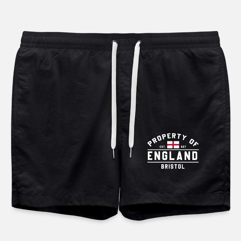 England Bristol Flag Graphic Design - Swim Trunks - black