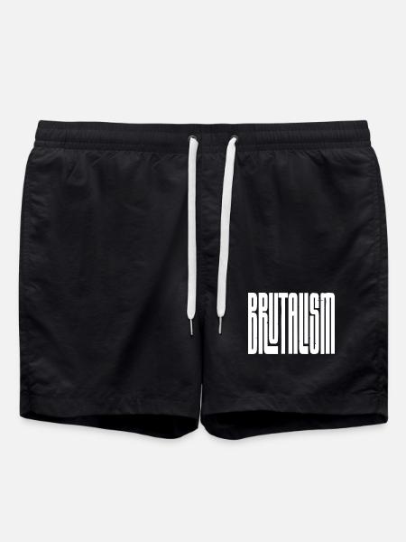 Brutalism Concrete Typography - Swim Trunks - black