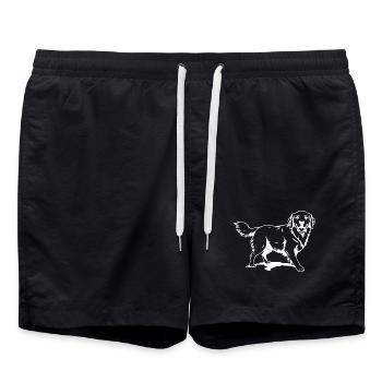 Golden Retriever chien T-shirt Chien Chemise Cadeau - Short de bain - noir - Devant - AI Model Male 185 light (185cm)