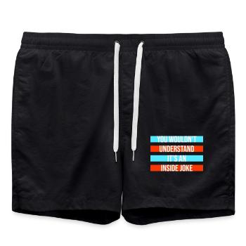 You Wouldn't Understand It's An Inside Joke Spruch - Badeshorts - Schwarz - Vorne - AI Model Male 185 light (185cm)