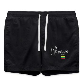 Racines lituaniennes, drapeau de la Lituanie - Short de bain - noir - Devant - AI Model Male 185 light (185cm)