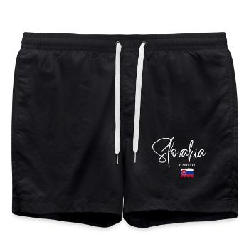 Slowakische Wurzeln, ich liebe die Slowakei - Badeshorts - Schwarz - Vorne - AI Model Male 185 light (185cm)
