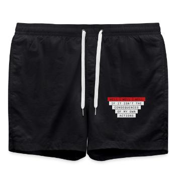 Bien Bien Si Conséquences Mes propres actions Sarcasme - Short de bain - noir - Devant - AI Model Male 185 light (185cm)