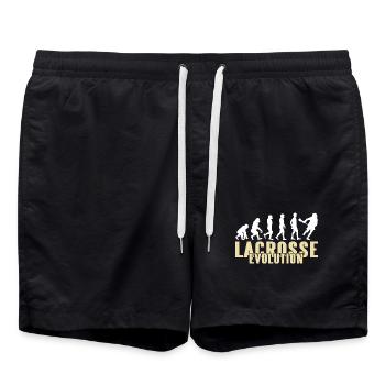 Lacrosse Evolution Drôle Sports Humour Parodie - Short de bain - noir - Devant - AI Model Male 185 light (185cm)