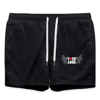 Heart Over Hate Typographie en gras - Short de bain - noir - Devant - AI Model Male 185 light (185cm)