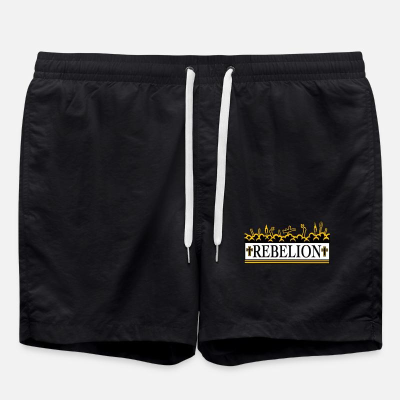 Rebellion - Swim Trunks - black