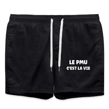 Humour PMU - Short de bain - noir - Devant - AI Model Male 185 light (185cm)