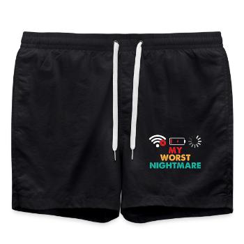 Mon pire cauchemar Amateur de jeux vidéo Gamer - Short de bain - noir - Devant - AI Model Male 185 light (185cm)