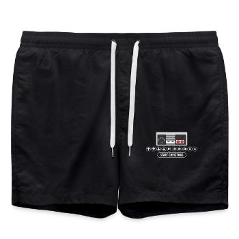 Cheat-Code Start Weihnachten Gaming Gamer Videospiel - Badeshorts - Schwarz - Vorne - AI Model Male 185 light (185cm)