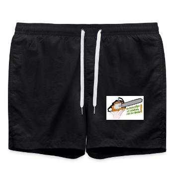 Motorsäge Spruch Arbeit der Säge - Badeshorts - Schwarz - Vorne - AI Model Male 185 light (185cm)