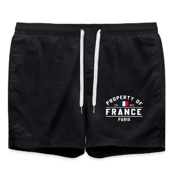 French Property Paris Art - Swim Trunks - black - Front - AI Model Male 185 light (185cm)