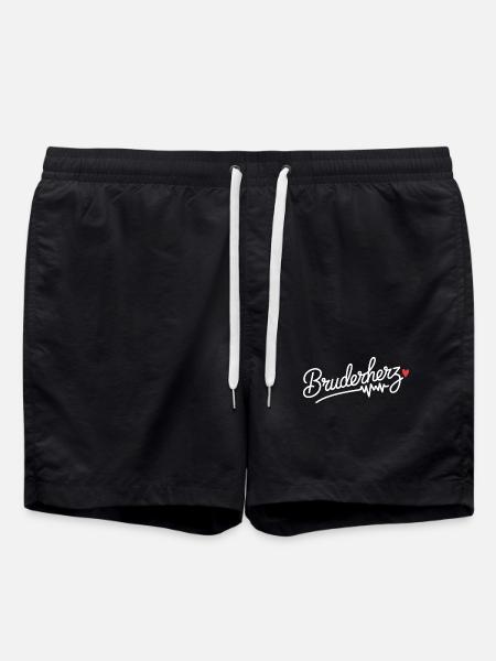 Bruderherz Brüder Großer Bro Spruch Kleiner Bruder - Badeshorts - Schwarz