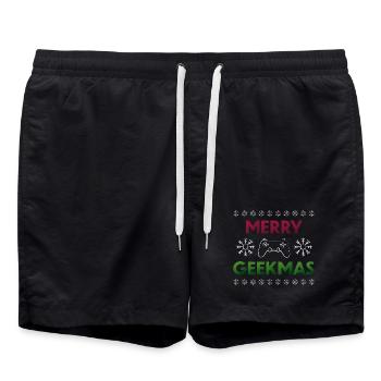 Merry Geekmas  - Short de bain - noir - Devant - AI Model Male 185 light (185cm)