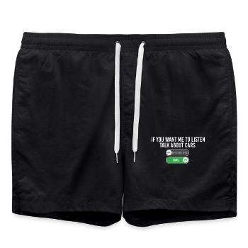Si tu veux que j’écoute, parle de voitures - Short de bain - noir - Devant - AI Model Male 185 light (185cm)