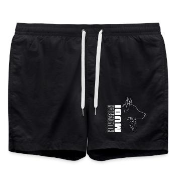 Hungarian Mudi Profile Dog Dog Wilsigns - Swim Trunks - black - Front - AI Model Male 185 light (185cm)