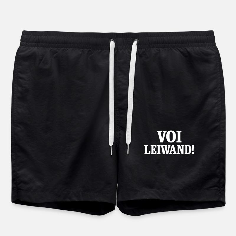 Voi Leiwand! Kontrast Textdesign - Badeshorts - Schwarz