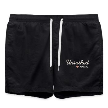 Ruhe Ist Rebellion. Soft Life Self Care - Badeshorts - Schwarz - Vorne - AI Model Male 185 light (185cm)