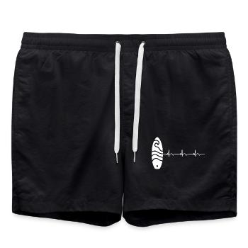 Planche de surf planche de surf Surfeur ECG battement de cœur - Short de bain - noir - Devant - AI Model Male 185 light (185cm)