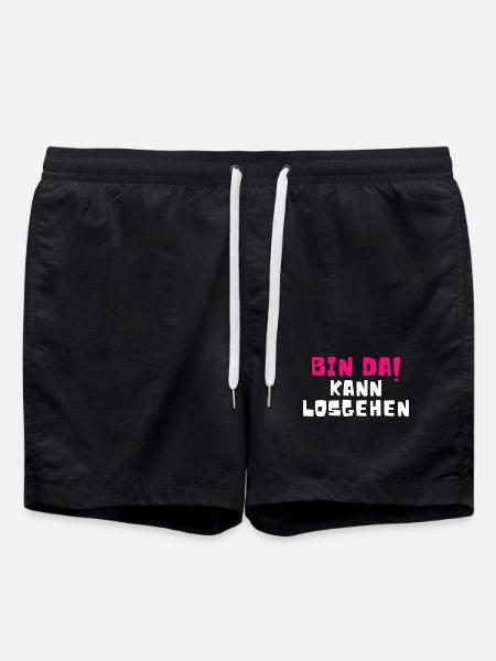 Bin Da Kann Losgehen - Badeshorts - Schwarz