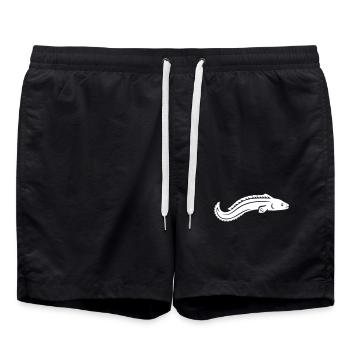 Vecteur pêcheur poisson prédateur anguille - Short de bain - noir - Devant - AI Model Male 185 light (185cm)