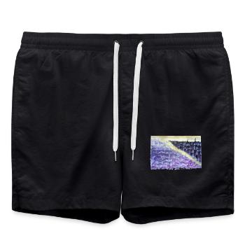 Purple City Dusk Overlook - Swim Trunks - black - Front - AI Model Male 185 light (185cm)