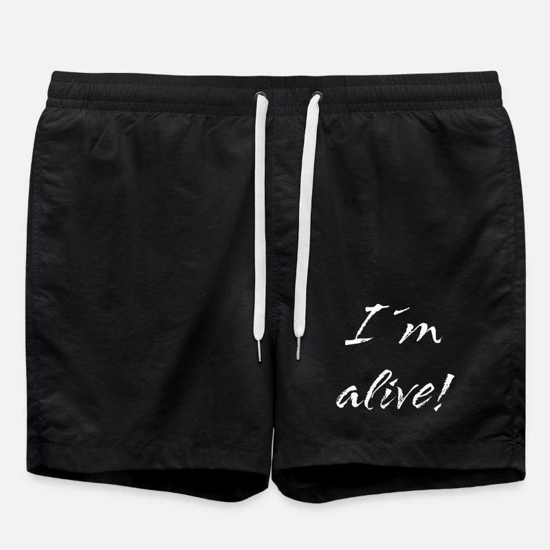 I ́m alive - Swim Trunks - black