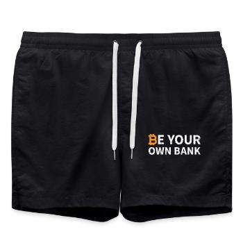 Soyez votre propre banque Bitcoin - Short de bain - noir - Devant - AI Model Male 185 light (185cm)