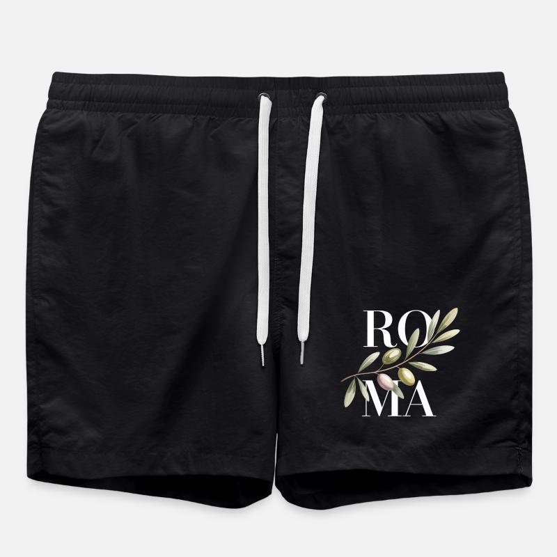 ROMA – Olive Branch - Swim Trunks - black