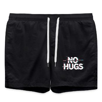 Pas de câlins s’il te plaît garde tes distances câlins antisociaux - Short de bain - noir - Devant - AI Model Male 185 light (185cm)