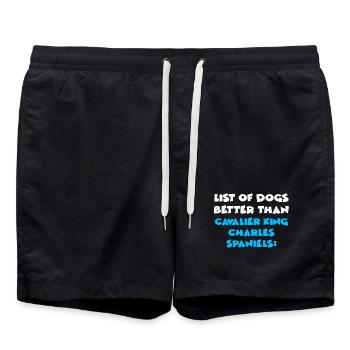 Cavalier King Charles Spaniel - Badeshorts - Schwarz - Vorne - AI Model Male 185 light (185cm)