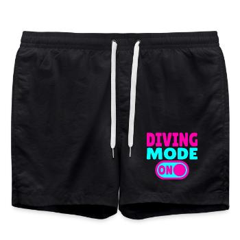 Diving Mode On – Tauchen - Badeshorts - Schwarz - Vorne - AI Model Male 185 light (185cm)