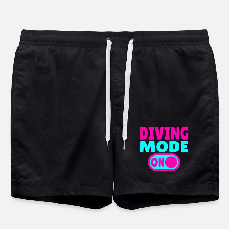 Diving Mode On – Tauchen - Badeshorts - Schwarz