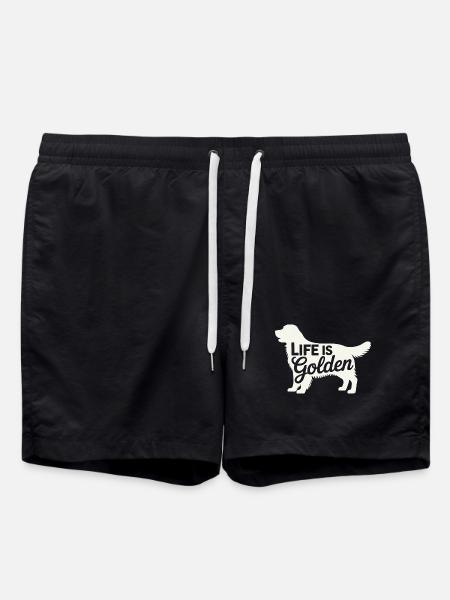 Life is Golden Retriever - Swim Trunks - black