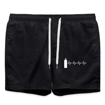 Boxer_2_EKG_weiss - Short de bain - noir - Devant - AI Model Male 185 light (185cm)