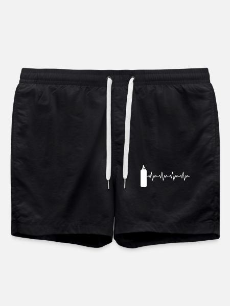 Boxer_2_EKG_weiss - Swim Trunks - black
