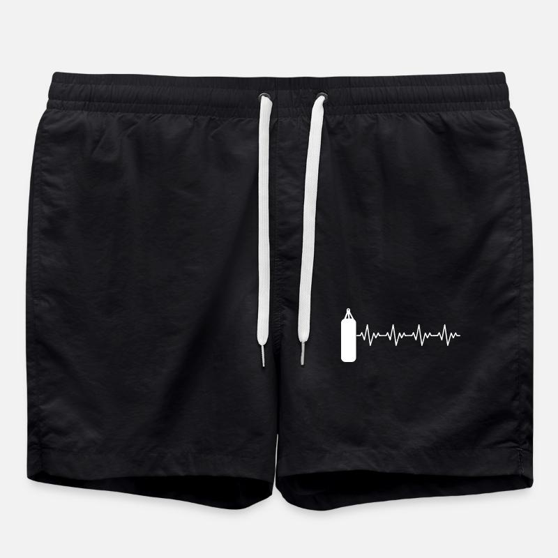 Boxer_2_EKG_weiss - Swim Trunks - black