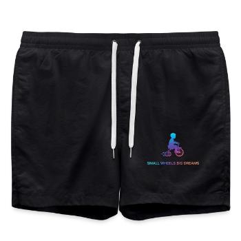 Kleine Räder Große Träume - Badeshorts - Schwarz - Vorne - AI Model Male 185 light (185cm)