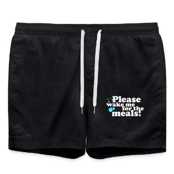 Please, wake me for the Meals! - Badeshorts - Schwarz - Vorne - AI Model Male 185 light (185cm)